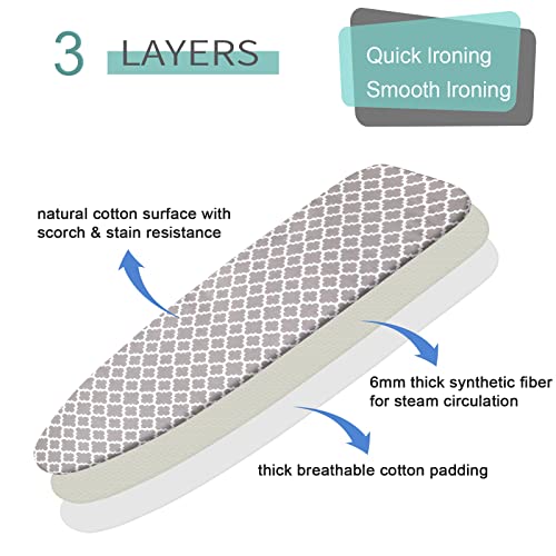 Extra-Wide Ironing Board Cover and Pad Replacement with Elasticized Edge 18" x 49" Y304774