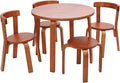Kids Table and Chair Set with 3 Chairs and Stool White Wood B51252