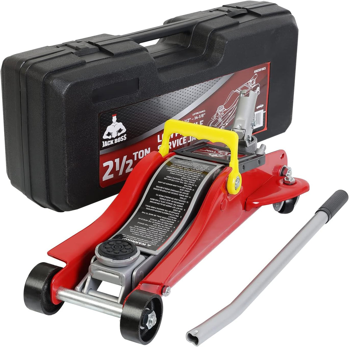 Red 2.5 Ton Hydraulic Floor Jack with Storage Case D643