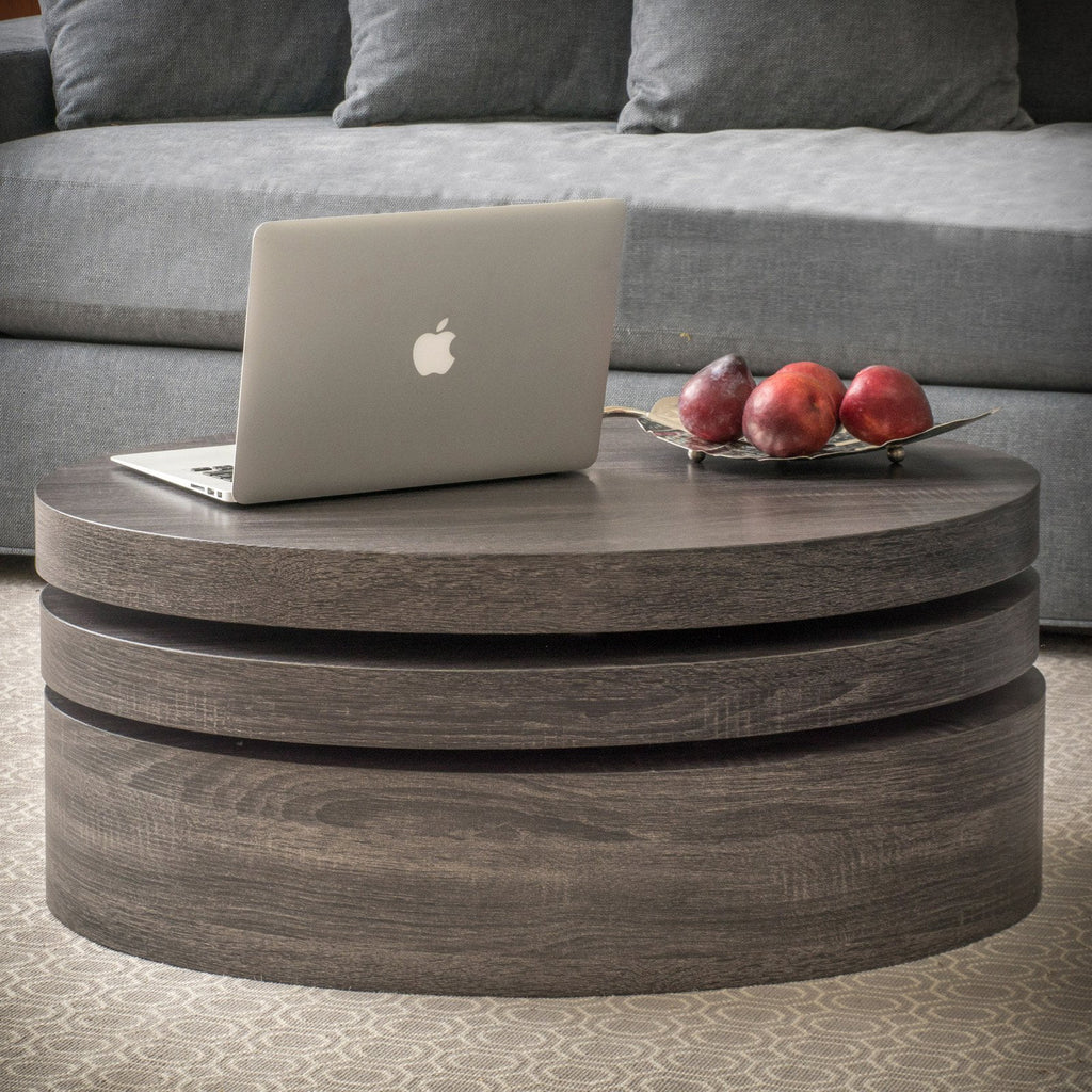 Oval Rotating Wood Coffee Table R451363