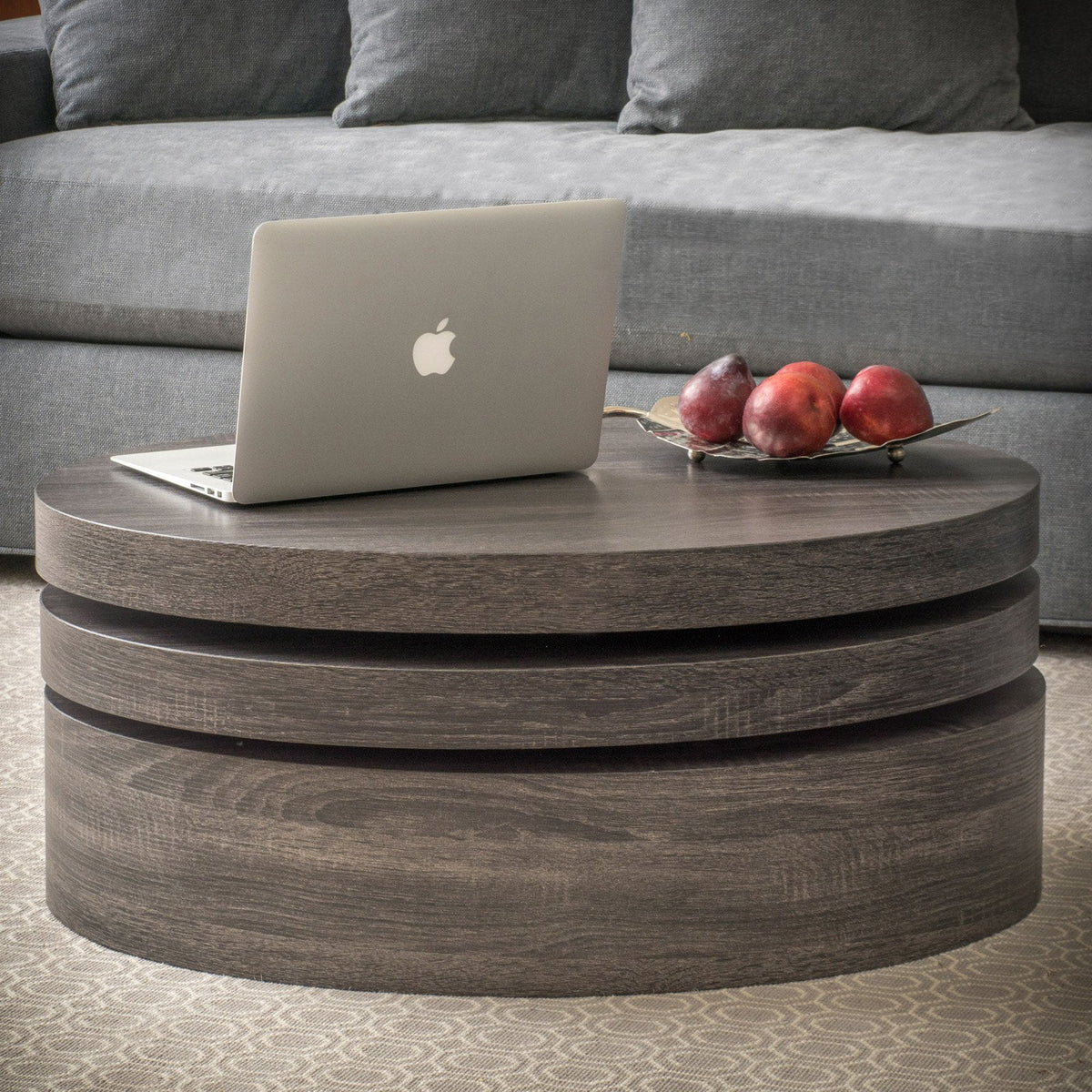 Oval Rotating Wood Coffee Table R451363