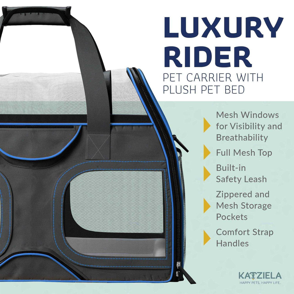 Pet Carrier with Removable Wheels and Double Telescopic Handle E64916