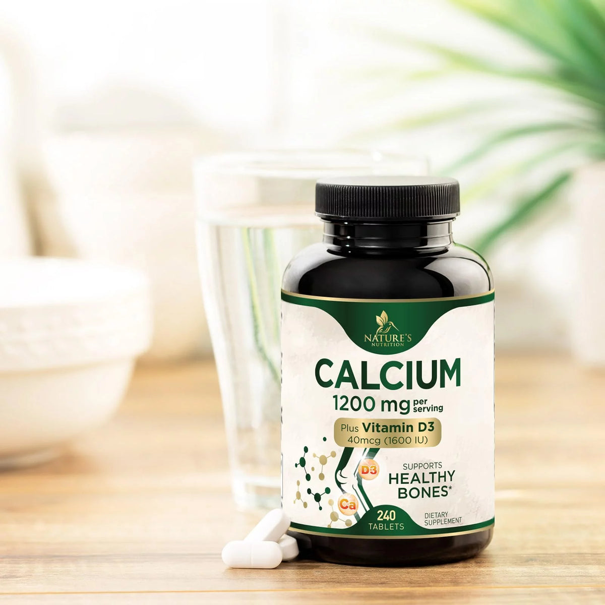 240 Tablets Calcium 1200 mg with Vitamin D3 Dietary Supplement A231944