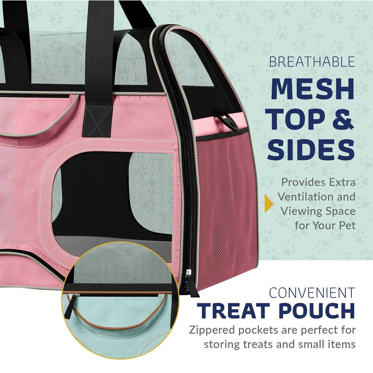 Pet Carrier with Removable Wheels and Double Telescopic Handle E64916