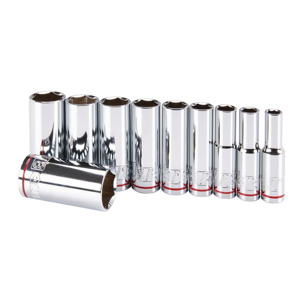 3/8 in. Drive SAE Chrome Deep Socket Set, 10-Piece M2973