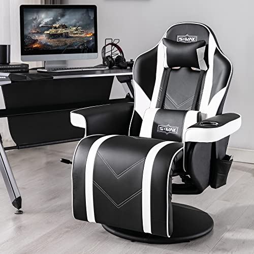 Black White X Large PU Leather Gaming Recliner Chair H911