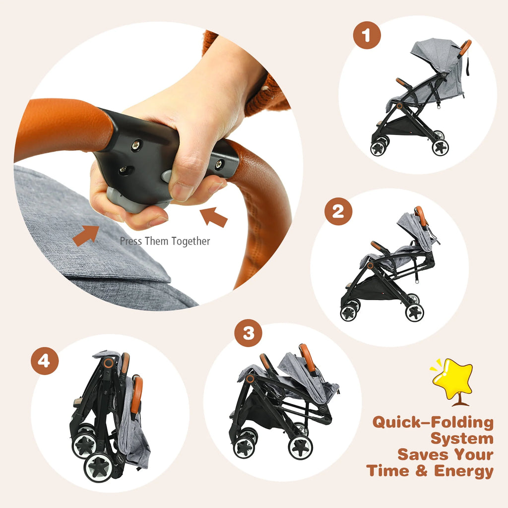 Lightweight Aluminium Baby Stroller with Net J769102