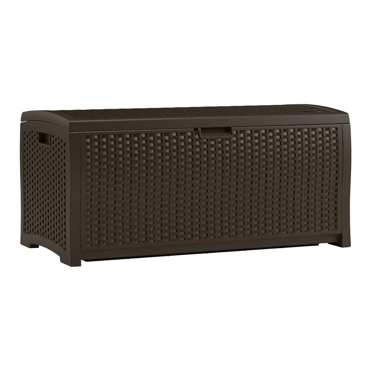 Mocha Wicker Resin Deck Box 73-Gallon W1590