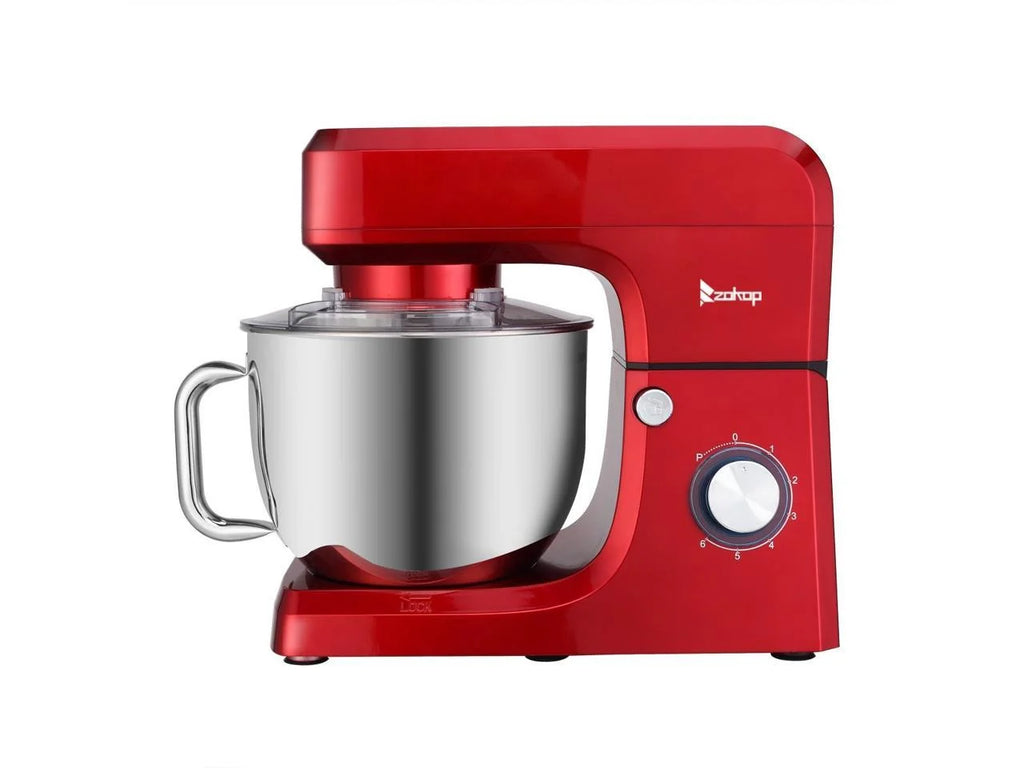 Red 6 Speed Control 7.5QT Electric Stand Mixer with Stainless Steel Bowl L999