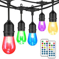 48FT RGB Cafe String Lights with 18 Shatterproof Edison Bulbs D408087