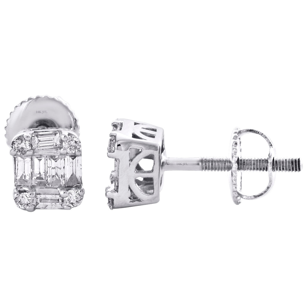 14K White Gold Diamond Stud Earrings V699832