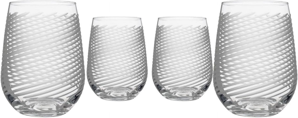 Stemless Wine Glasses Set Of 4 Lead-Free Glass I30368