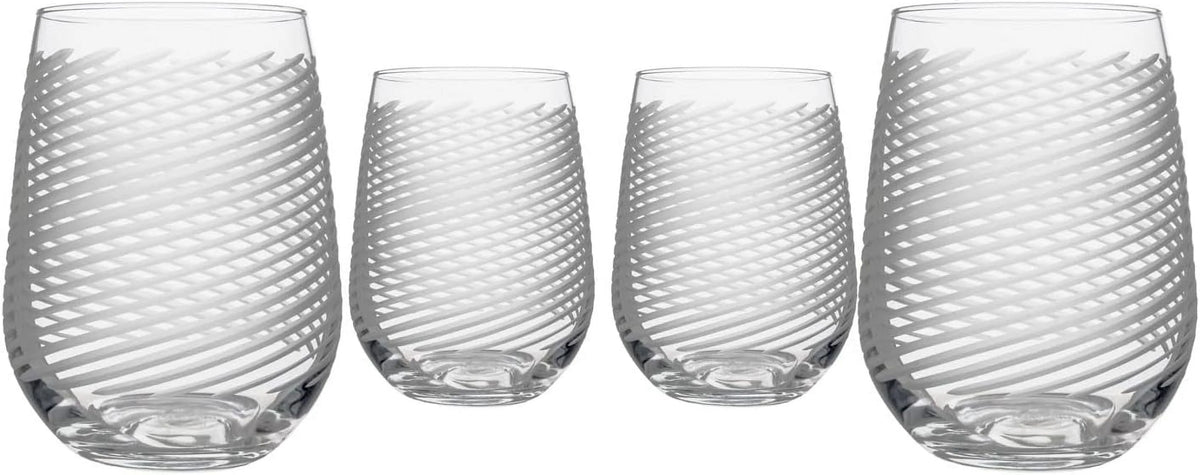 Stemless Wine Glasses Set Of 4 Lead-Free Glass I30368