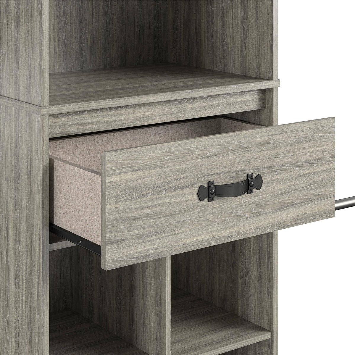 Grey Oak Kids Closet Organizer System Z269081