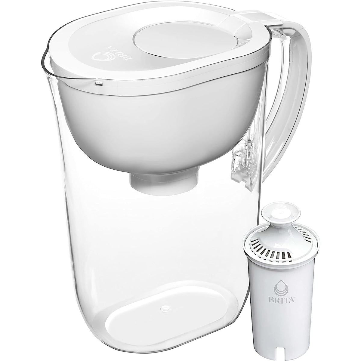 Large 10-Cup Water Filter Pitcher with 1 Standard Filter, White I70173