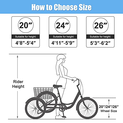 7 Speed 3 Wheel Bicycle with Shopping Basket M32570
