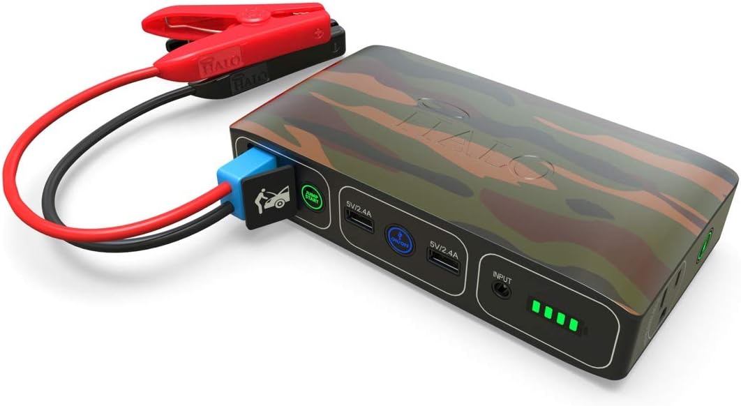 Black Graphite Portable Phone Laptop Charger Car Jump Starter with AC Outlet and Car Charger W248