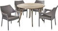 5 Piece Acacia Wood and Wicker Dining Set R6621