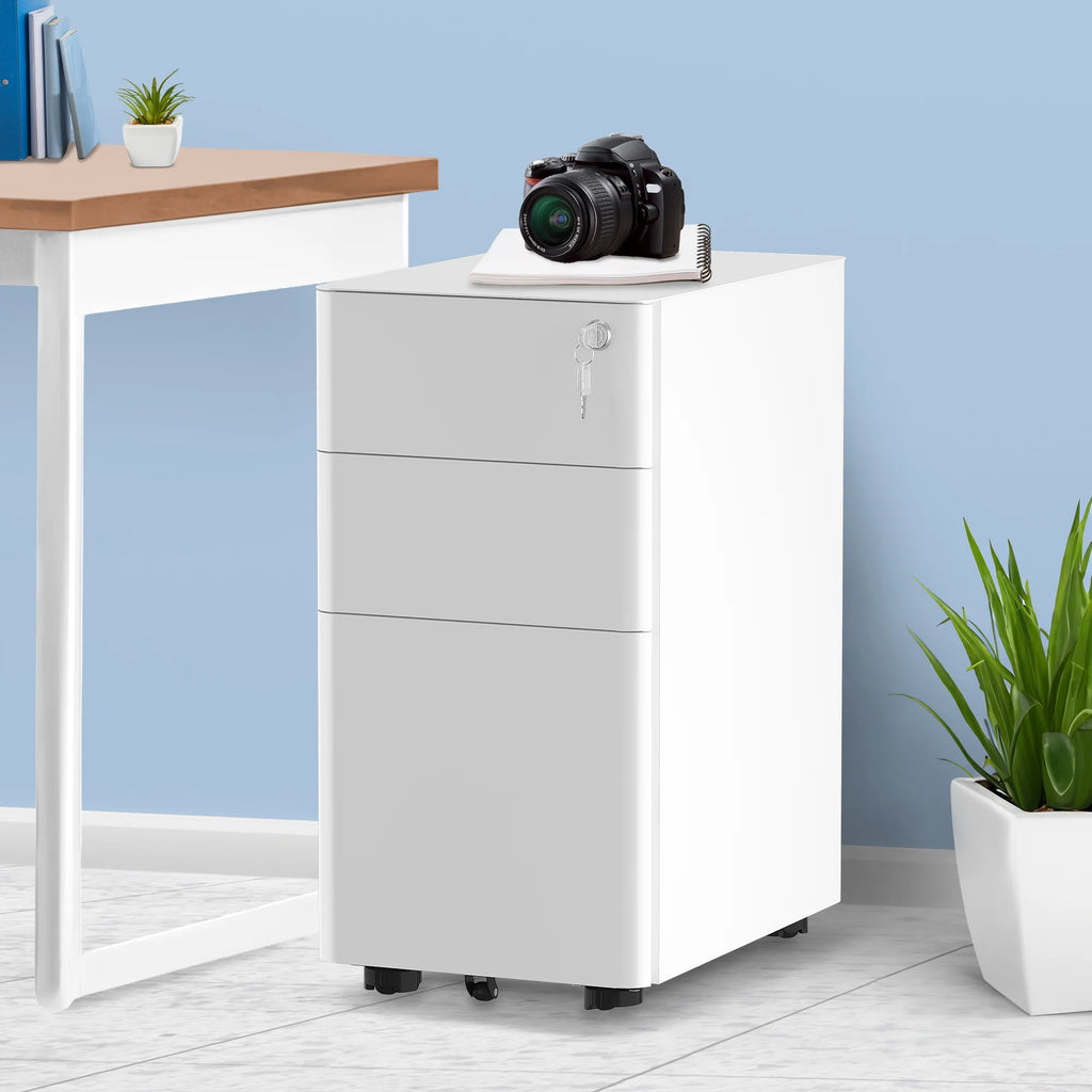 3 Drawer Metal Office Filing Cabinet with Keys R741