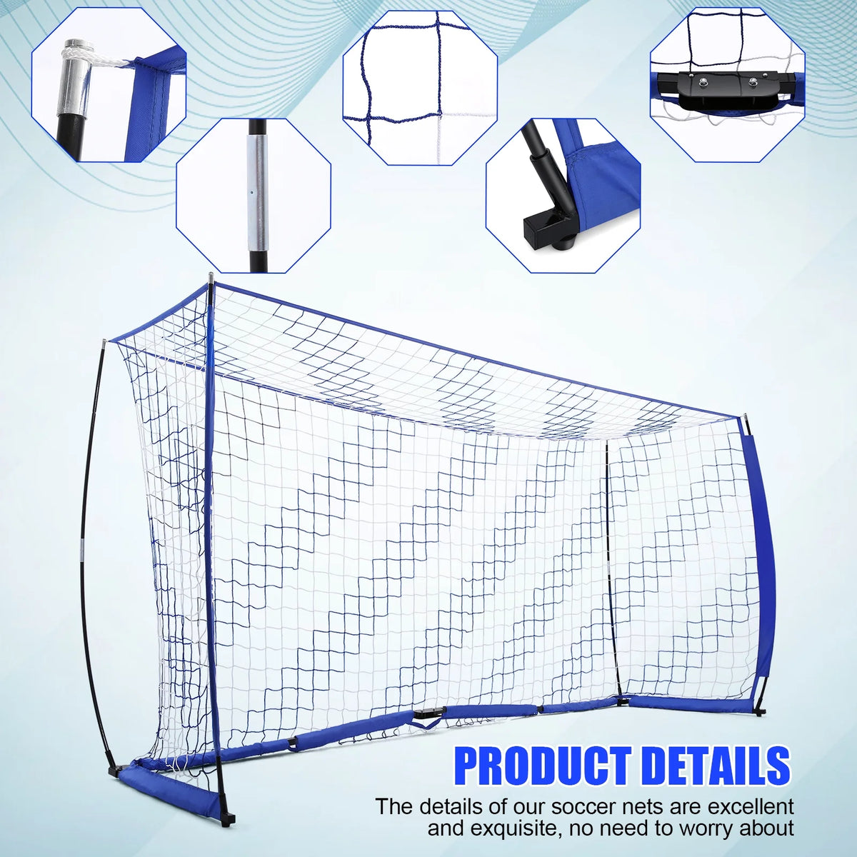 12 x 6 ft Portable Soccer Goal with Carry Bag J8909