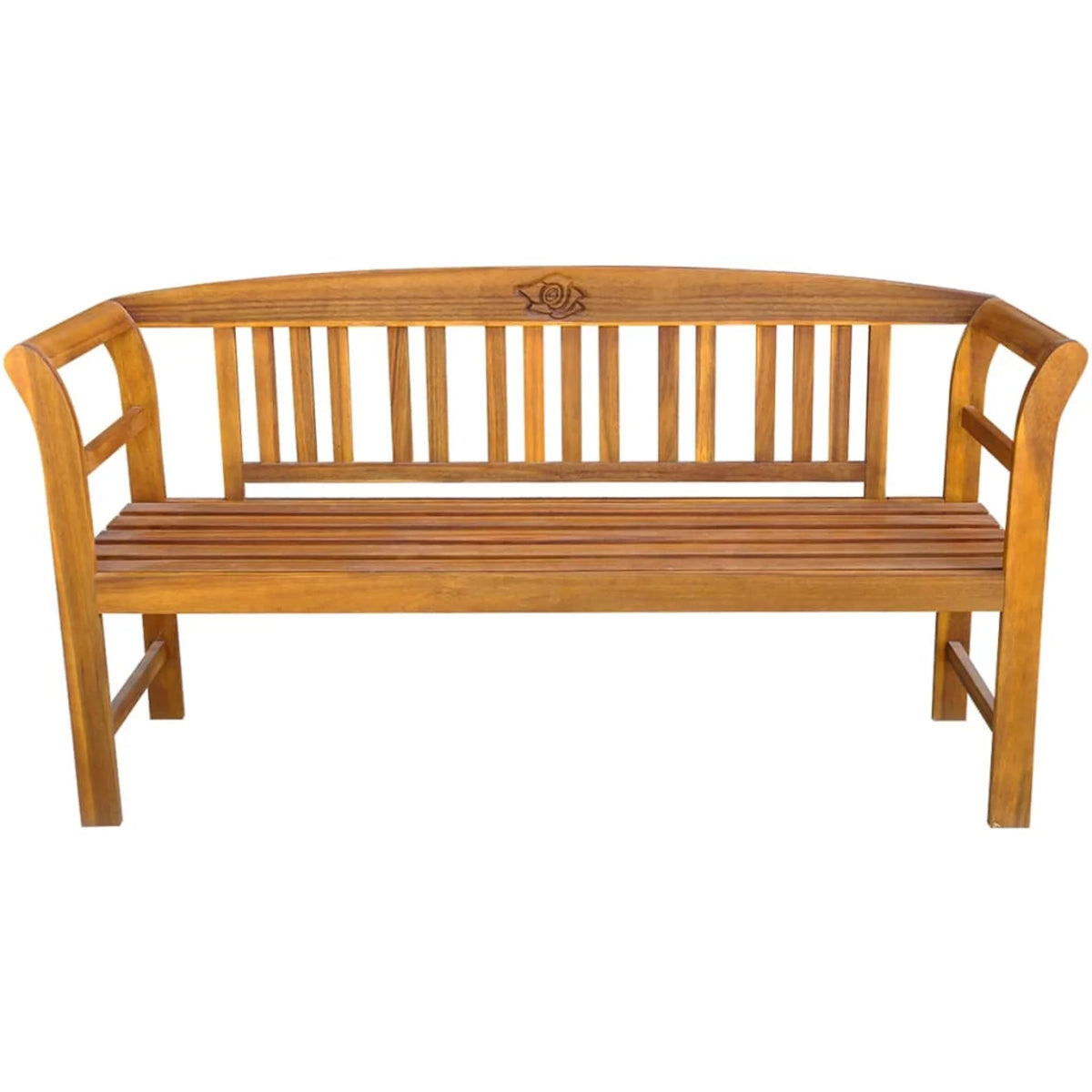 Beige Cushion Acacia Wood Garden Bench L271