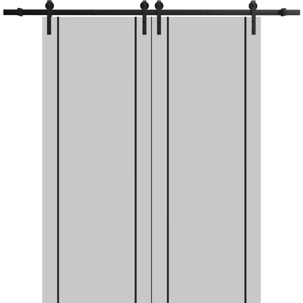 Double Barn Door 36 x 80 inches with Frosted Glass F55115