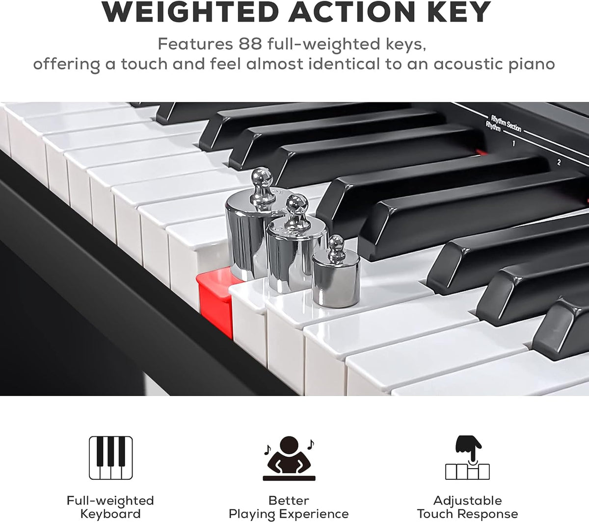 88 Key Full Size Weighted Digital Piano with Sustain Pedal T711586
