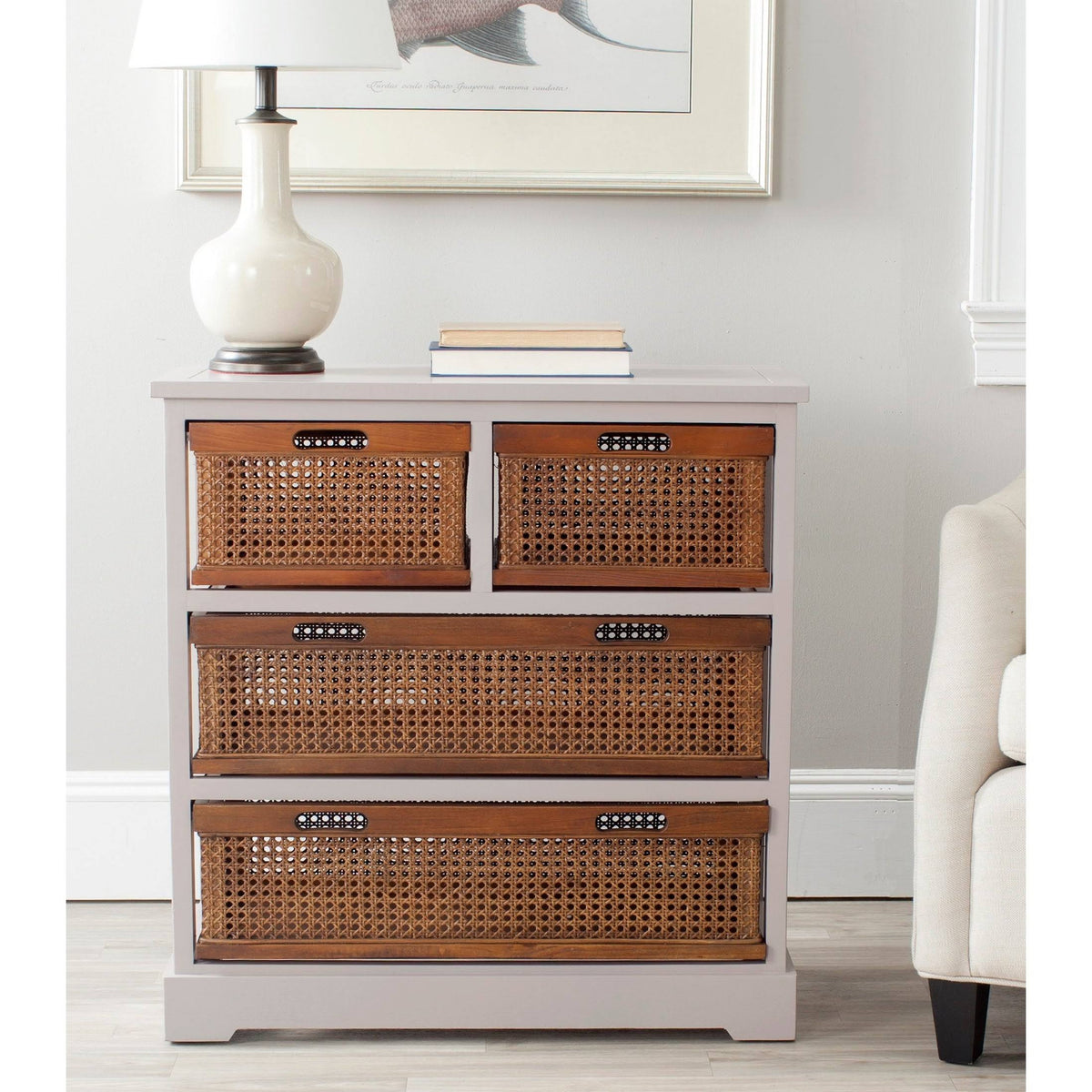 4 Drawer Storage Unit Grey L2124