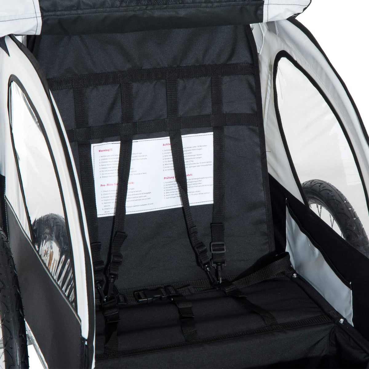 2in1 Double Child Bike Trailer and Stroller - Black T119