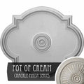 24x22W x 20 1/2x22H x 1 1/8x22P Ceiling Medallion, Hand-Painted Pot of Cream Crackle D287564