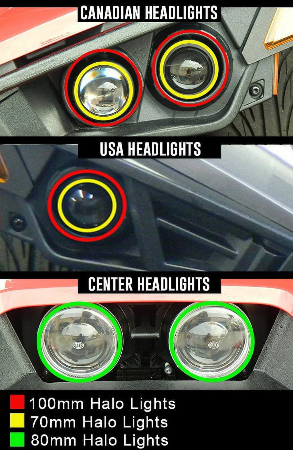 4x Blue LED Angel Eye Headlamp Halo Rings K6053
