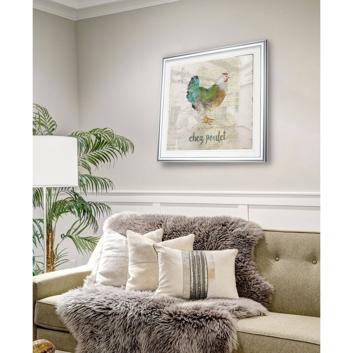 Teal Tree Framed Giclee Print 32 x 32 J98823