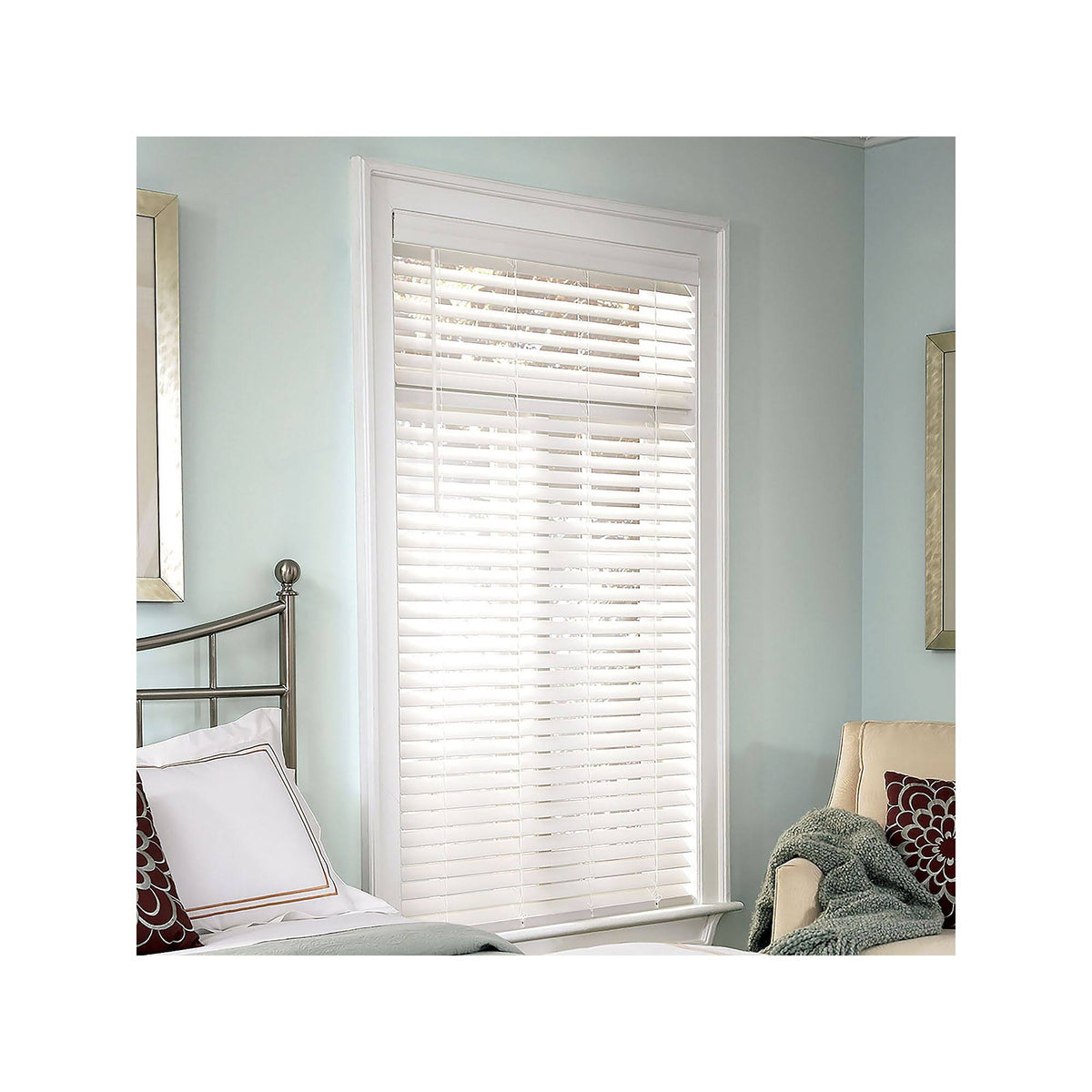 White 31x60 Faux Wood Cordless Blind U9842