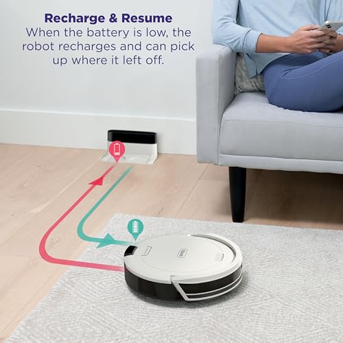 Robot Vacuum and Self-Empty Base with Bagless 60-Day Capacity, Grey U904387