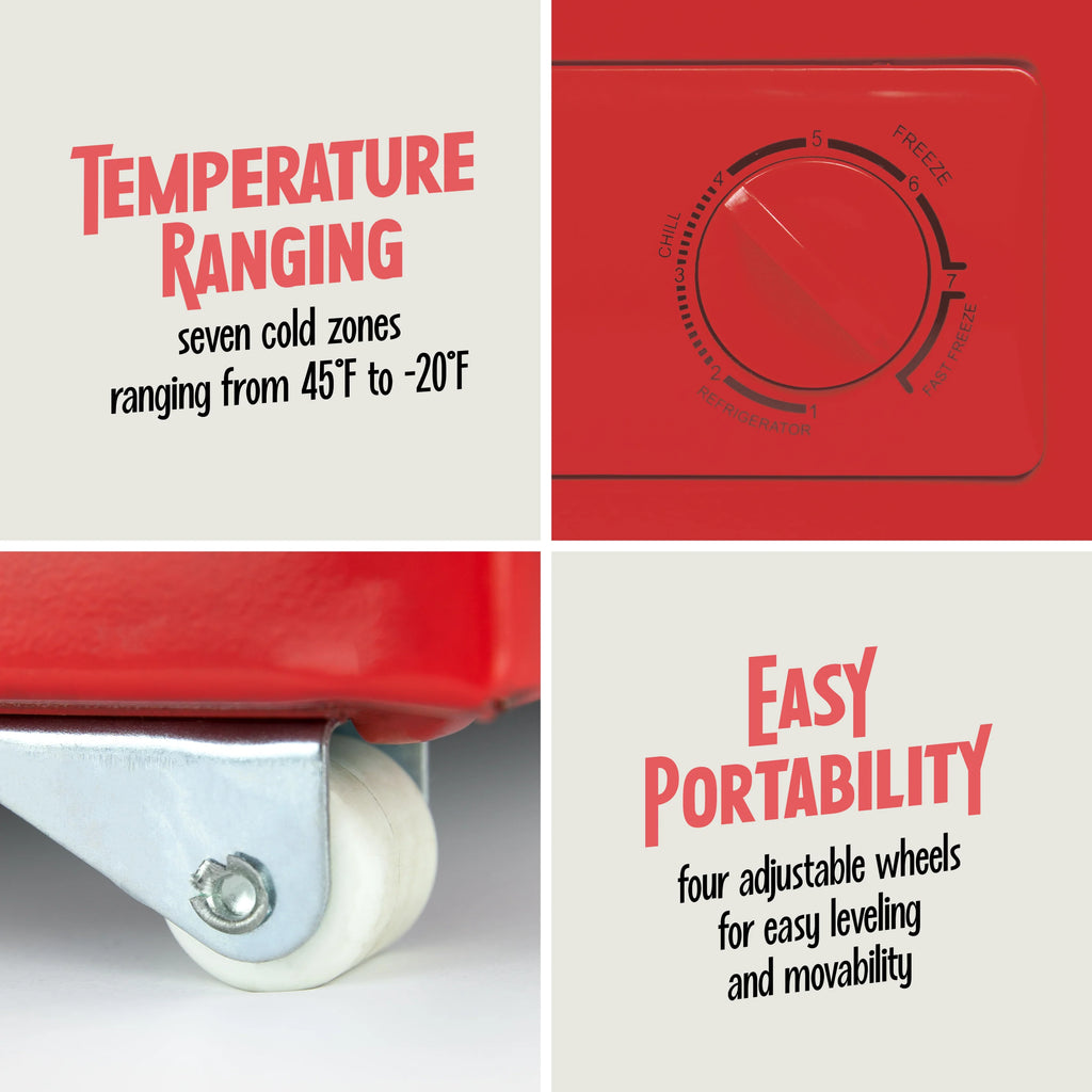 Red 3.5 Cu.Ft. Refrigerator & Chest Freezer F839
