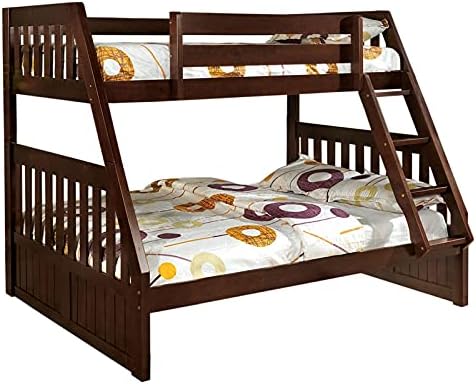 Twin Over Full Bunk Bed in Dark Walnut M44335