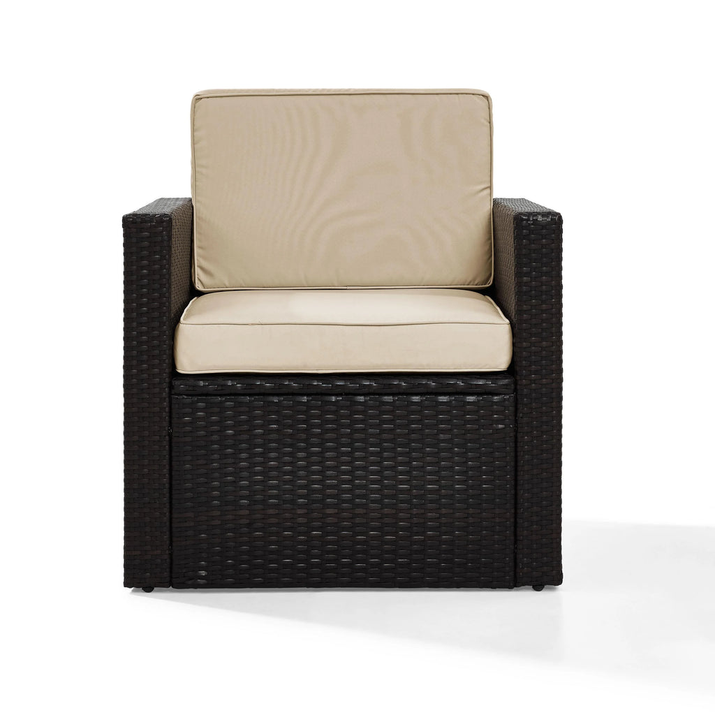 Brown Wicker Patio Arm Chair W814