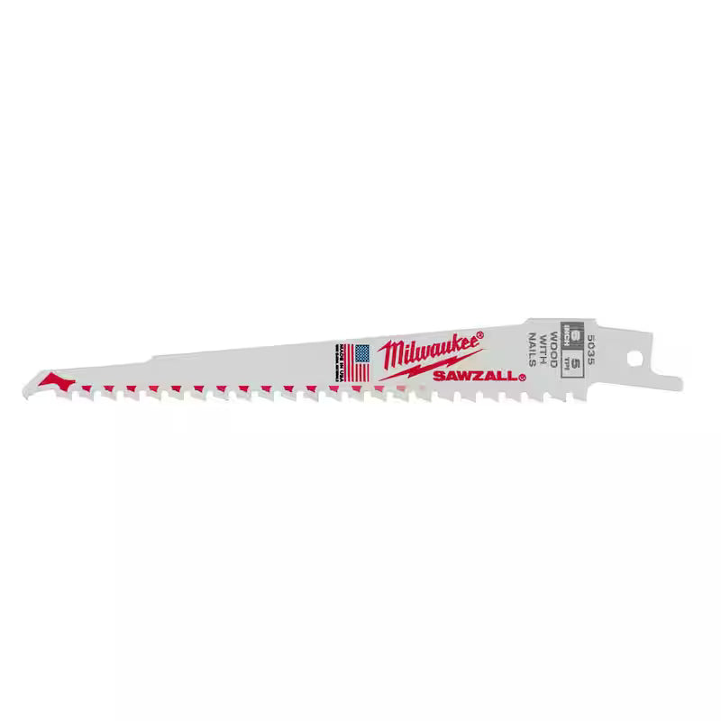 6 in. 5 TPI BiMetal Reciprocating Saw Blades (5-Pack) X387