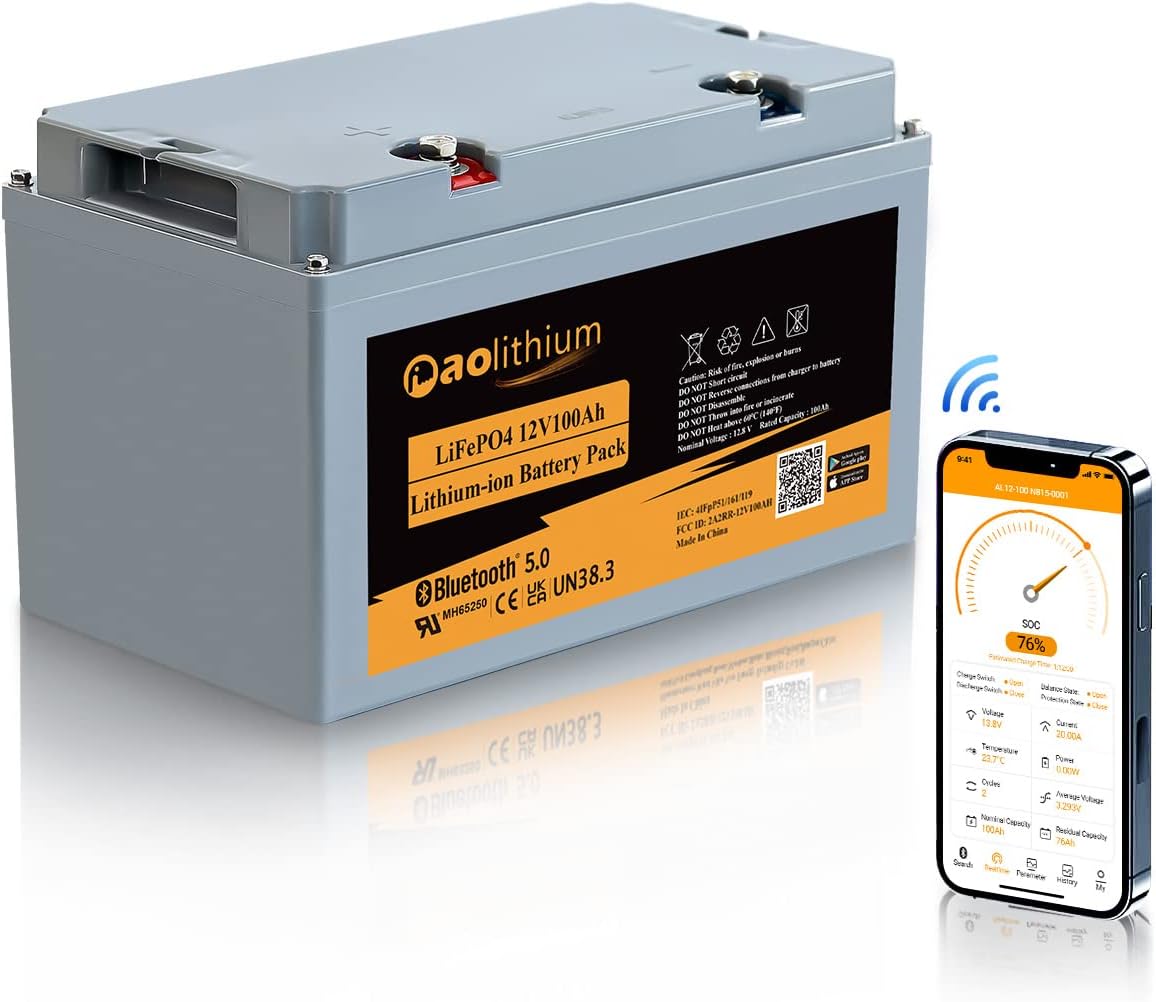 100ah 12V LiFePO4 Battery with Bluetooth Y455