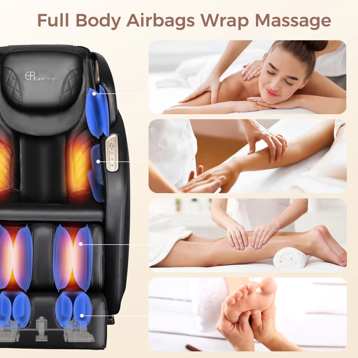 4D Full Body Massage Chair Zero Gravity Shiatsu Recliner with Heat Black H211
