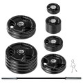 400 LB Olympic Weight Set with Barbell and Clips C306804