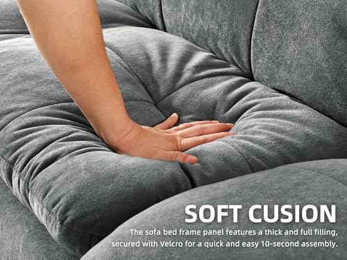 Grey Convertible Futon Sofa Bed A934709