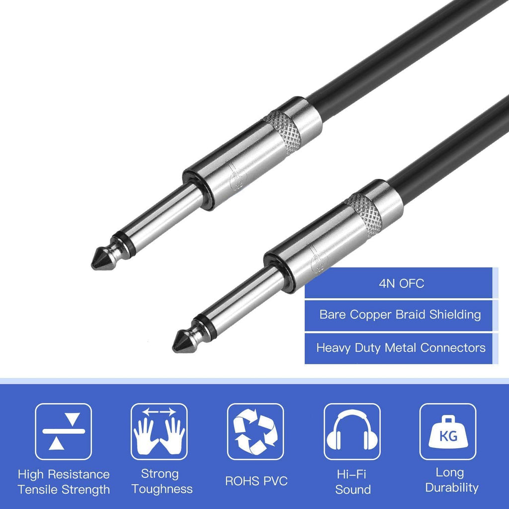 2Pack 100 ft 1/4 to 1/4 Speaker Cables, 12AWG Patch Cords C41503