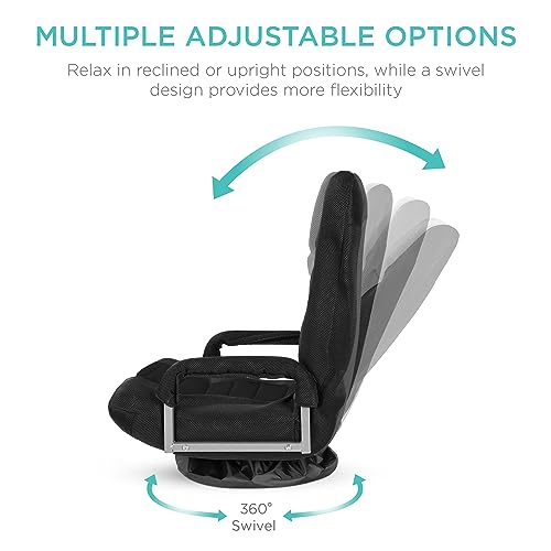 Swivel Gaming Chair 360 Degree Foldable Black/Blue D724