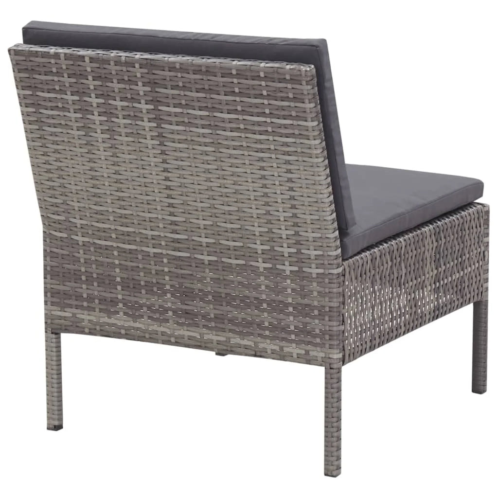 3 Piece Outdoor Sectional Sofa Set with Cushions Poly Rattan Steel Frame M131