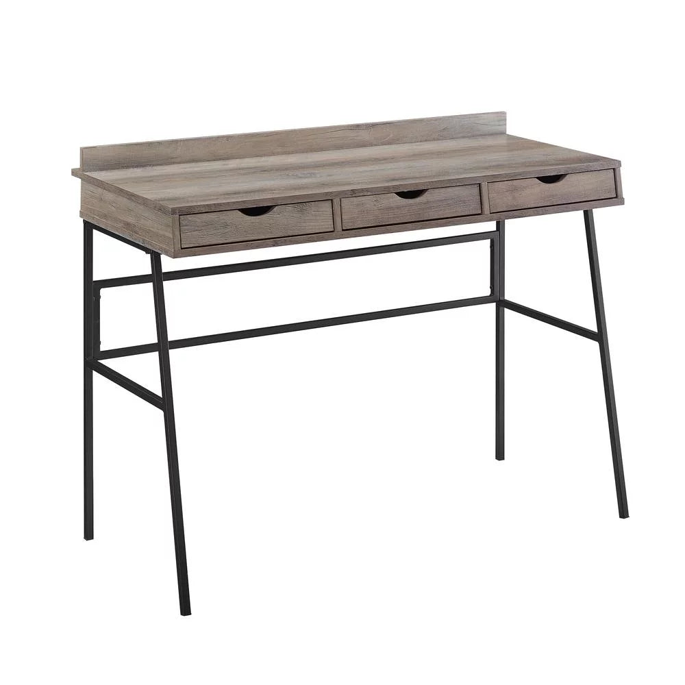 42" Gray Wash 3 Drawer Desk P145