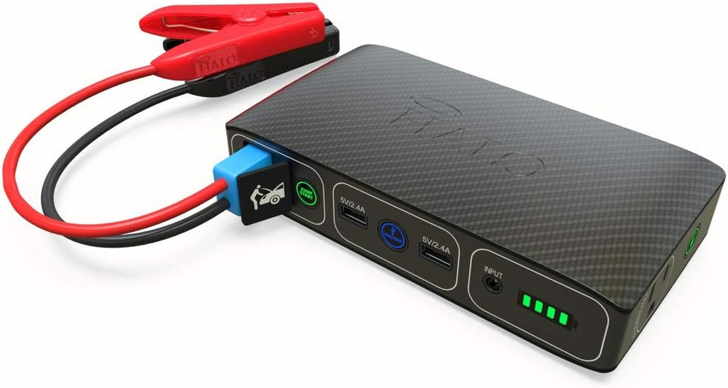 Black Graphite Portable Phone Laptop Charger Car Jump Starter with AC Outlet and Car Charger W248