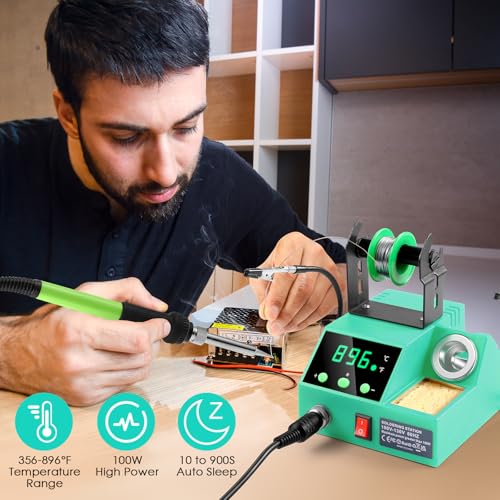 100W Digital Display Soldering Iron Station Kit with 2 Helping Hands L914