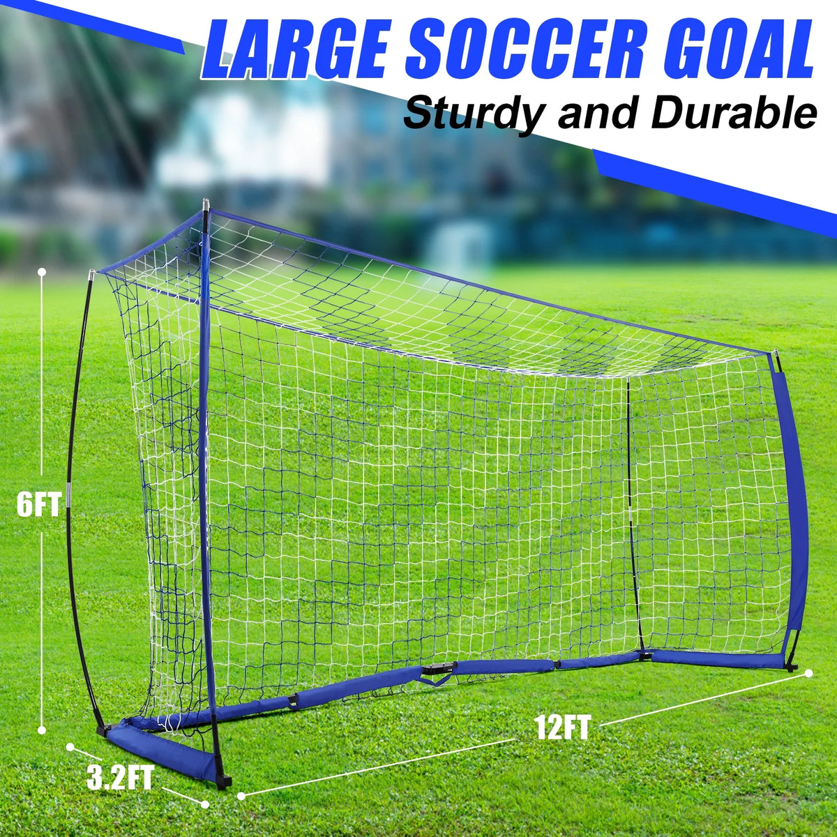 12 x 6 ft Portable Soccer Goal with Carry Bag J8909