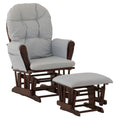 Espresso/Light Blue Glider and Ottoman U42626